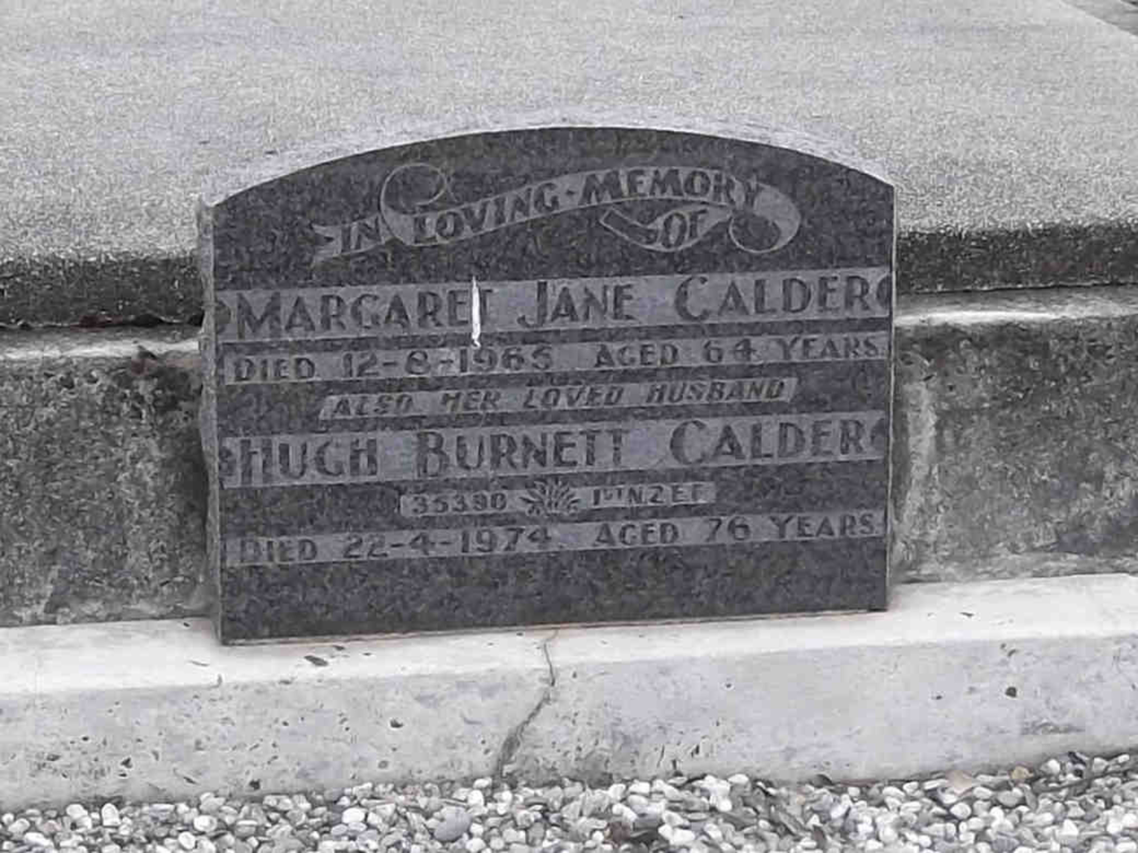 Photo of headstones/Margaret Jane McLennan died 1965 hdstn Dunedin